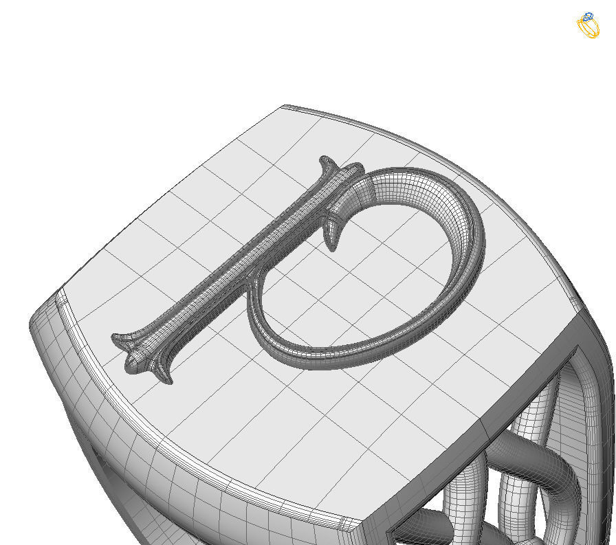 Alphabet Latin P 3D print model_20