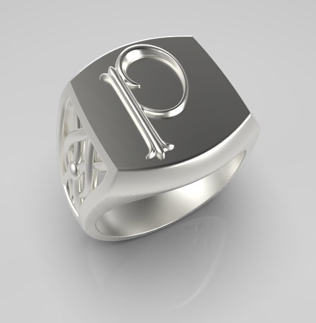 Alphabet Latin P 3D print model_13