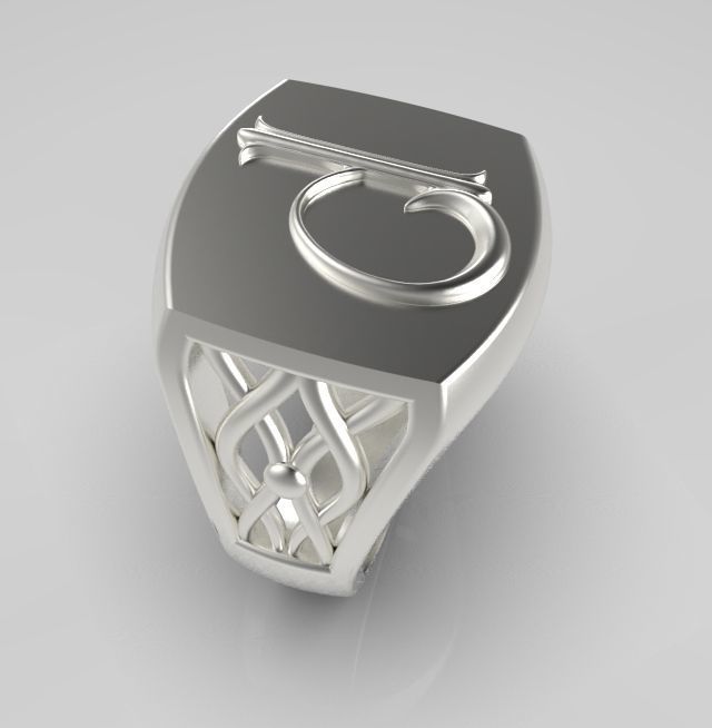 Alphabet Latin P 3D print model_16