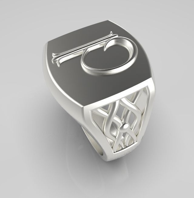 Alphabet Latin P 3D print model_15