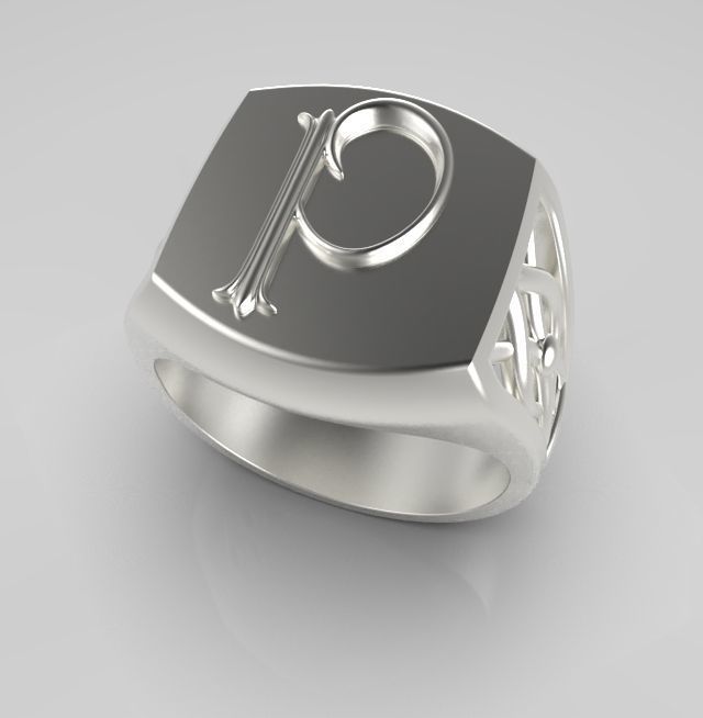 Alphabet Latin P 3D print model_14