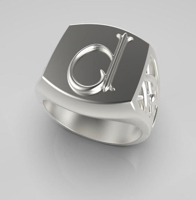 Alphabet Latin P 3D print model_10