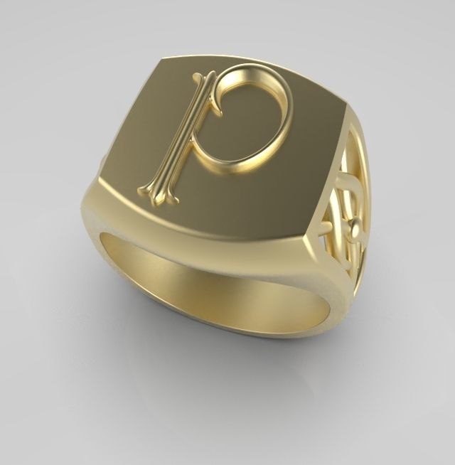 Alphabet Latin P 3D print model_6