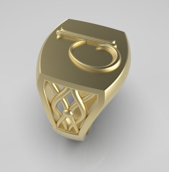 Alphabet Latin P 3D print model_8