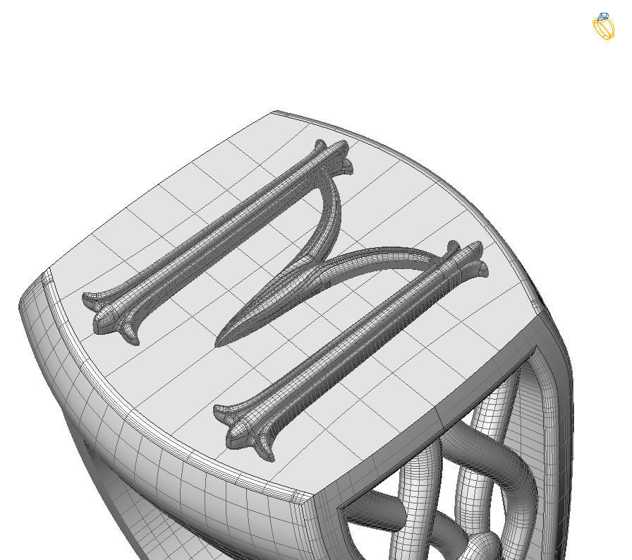 Alphabet Latin M 3D print model_20