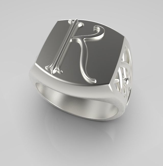 Alphabet Latin K 3D print model_14