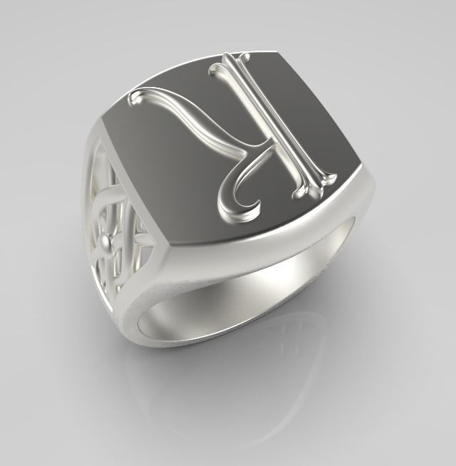 Alphabet Latin K 3D print model_9