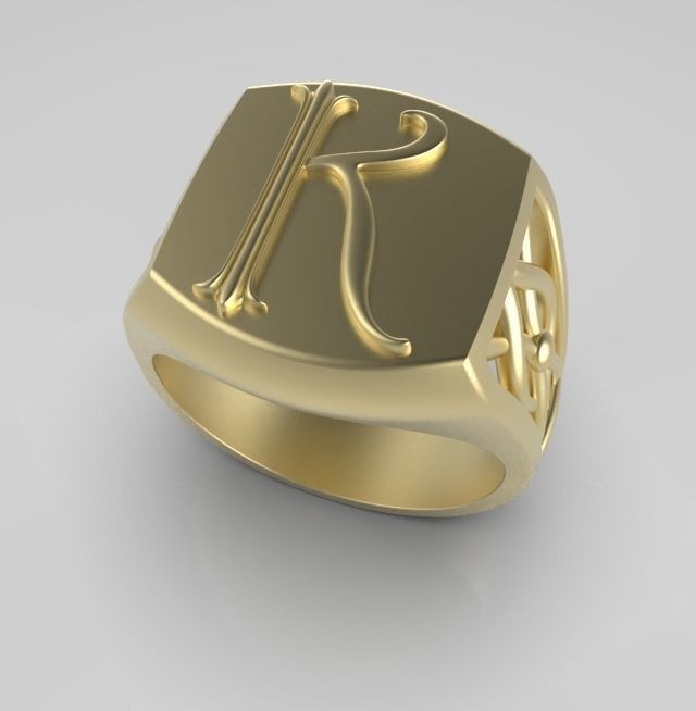 Alphabet Latin K 3D print model_6