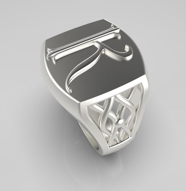 Alphabet Latin K 3D print model_15