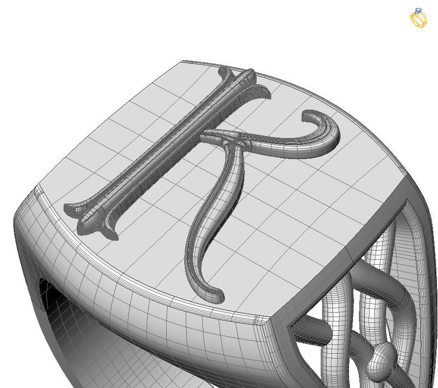 Alphabet Latin K 3D print model_20