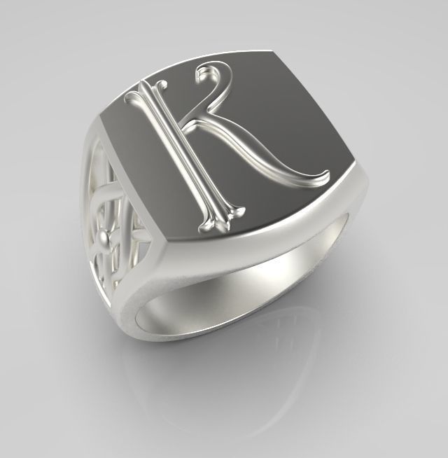 Alphabet Latin K 3D print model_13