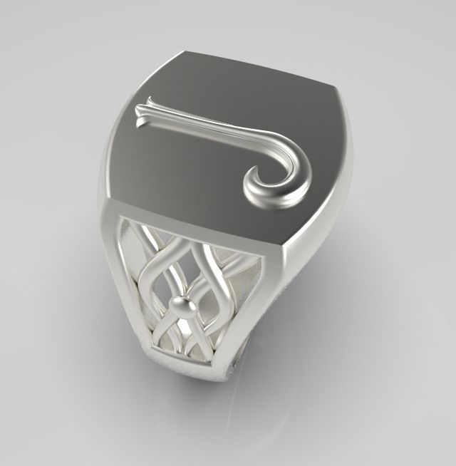 Alphabet Latin J 3D print model_12