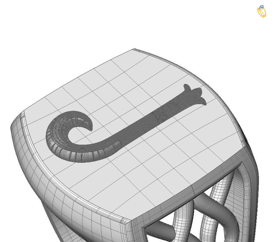 Alphabet Latin J 3D print model_20