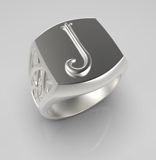 Alphabet Latin J 3D print model_13