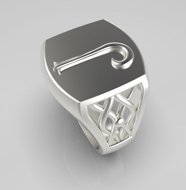 Alphabet Latin J 3D print model_11