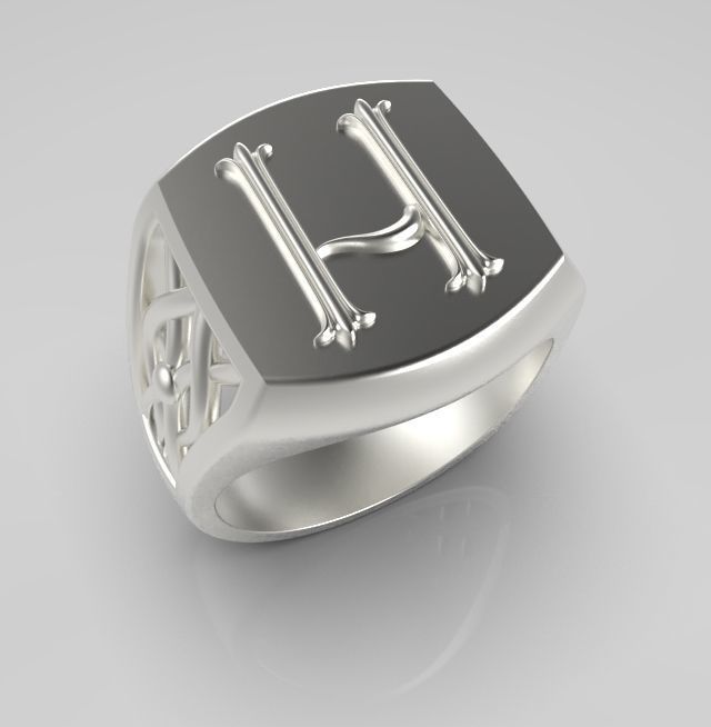 Alphabet Latin H 3D print model_9