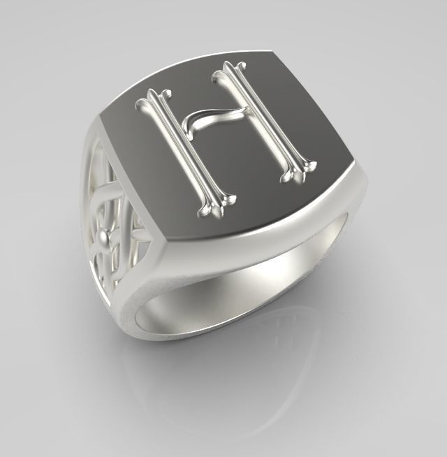 Alphabet Latin H 3D print model_13