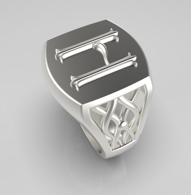 Alphabet Latin H 3D print model_15