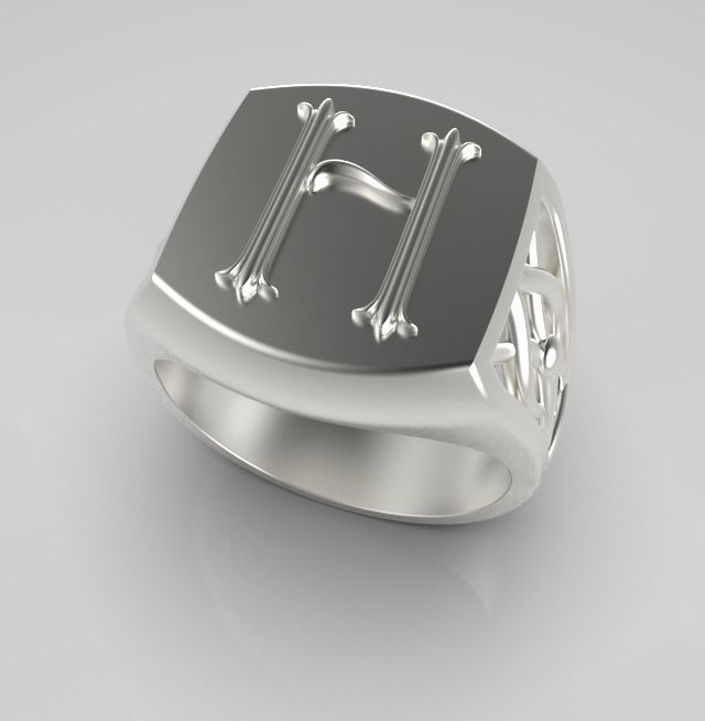 Alphabet Latin H 3D print model_14