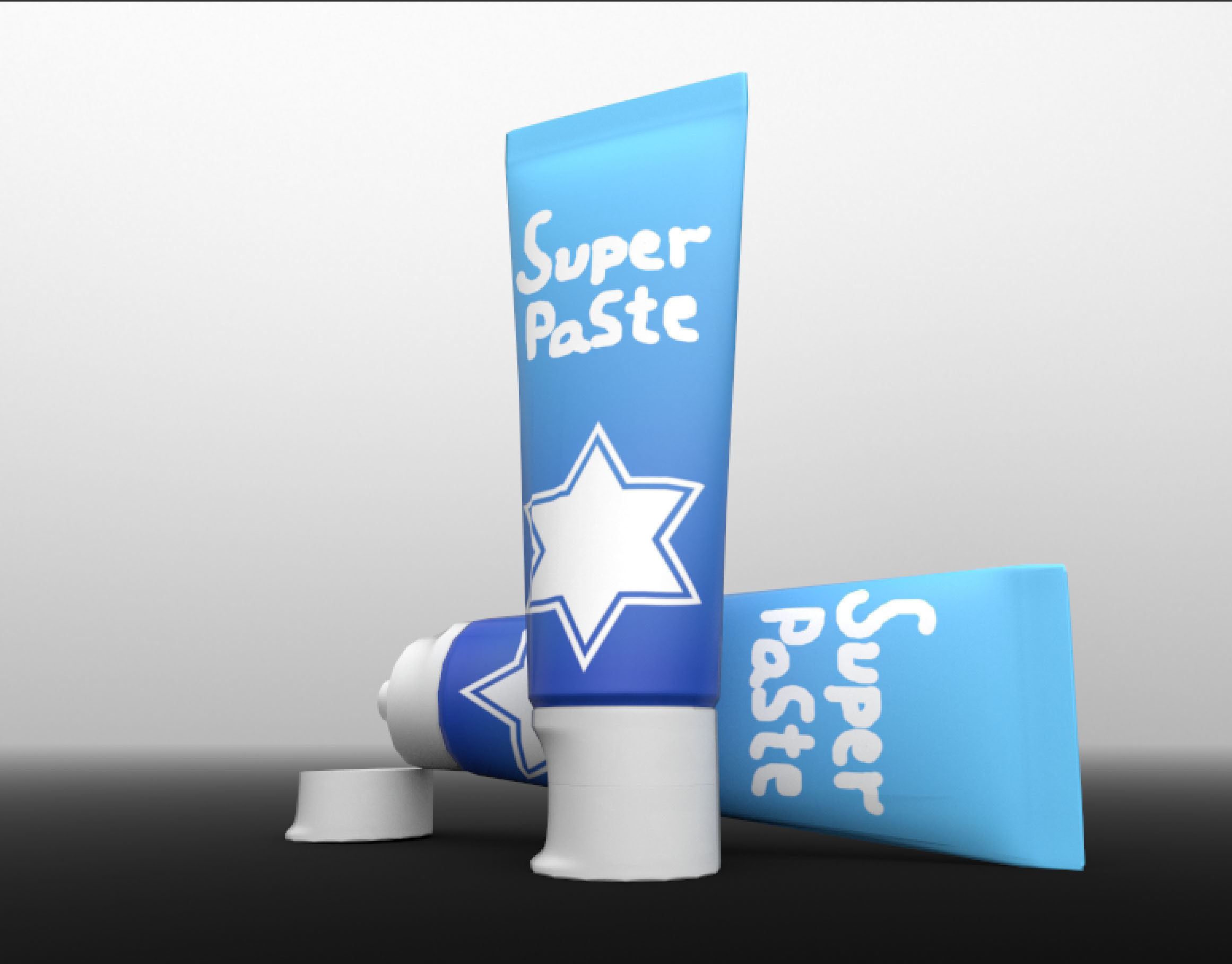 Toothpaste tube Low-poly 3D model_1