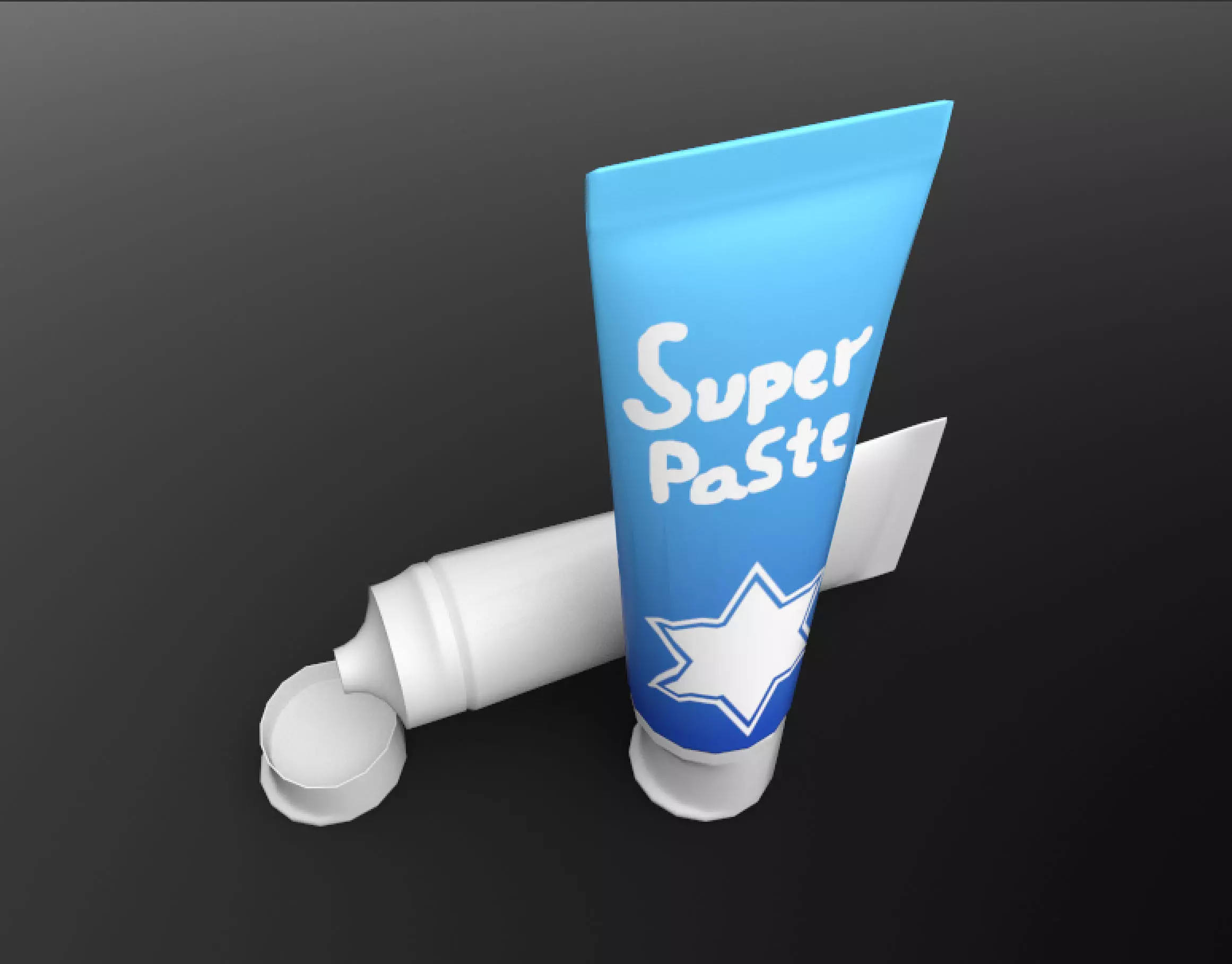 Toothpaste tube Low-poly 3D model_0