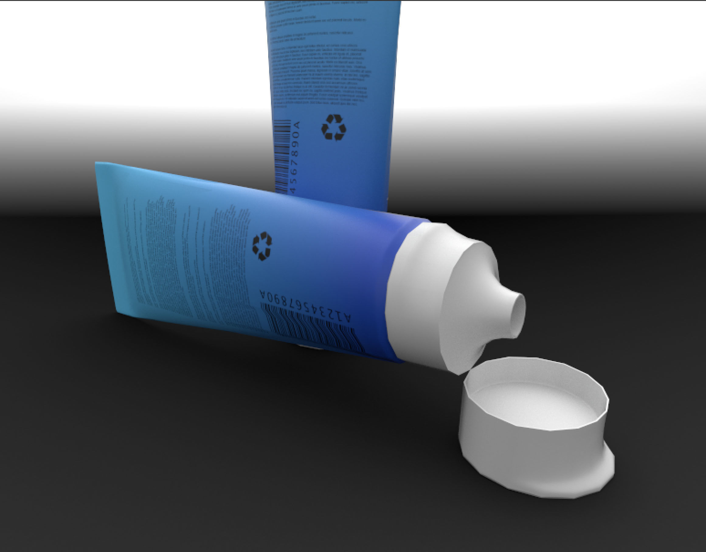 Toothpaste tube Low-poly 3D model_3