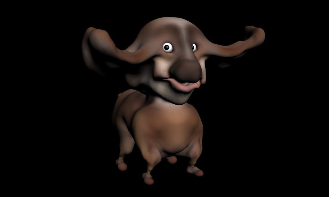 cartoon dog 3D model_2