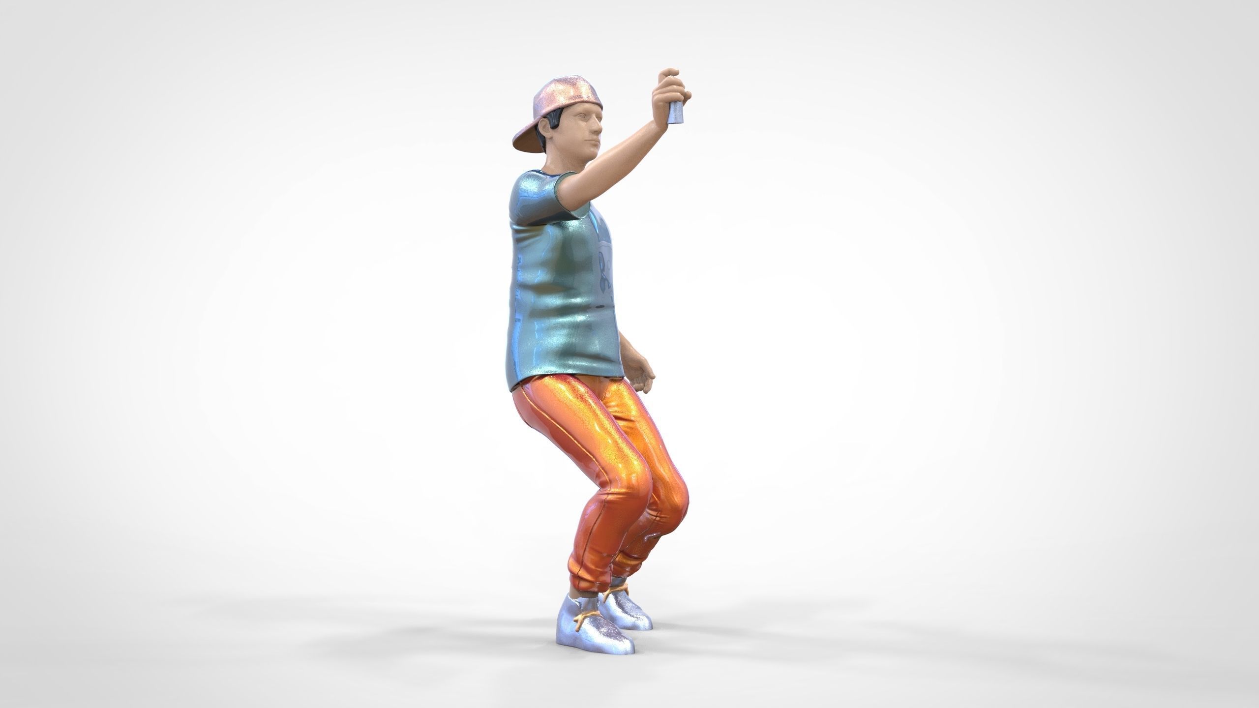 N3 Man spraying paint on the wall 1 64 Miniature 3D print model_21