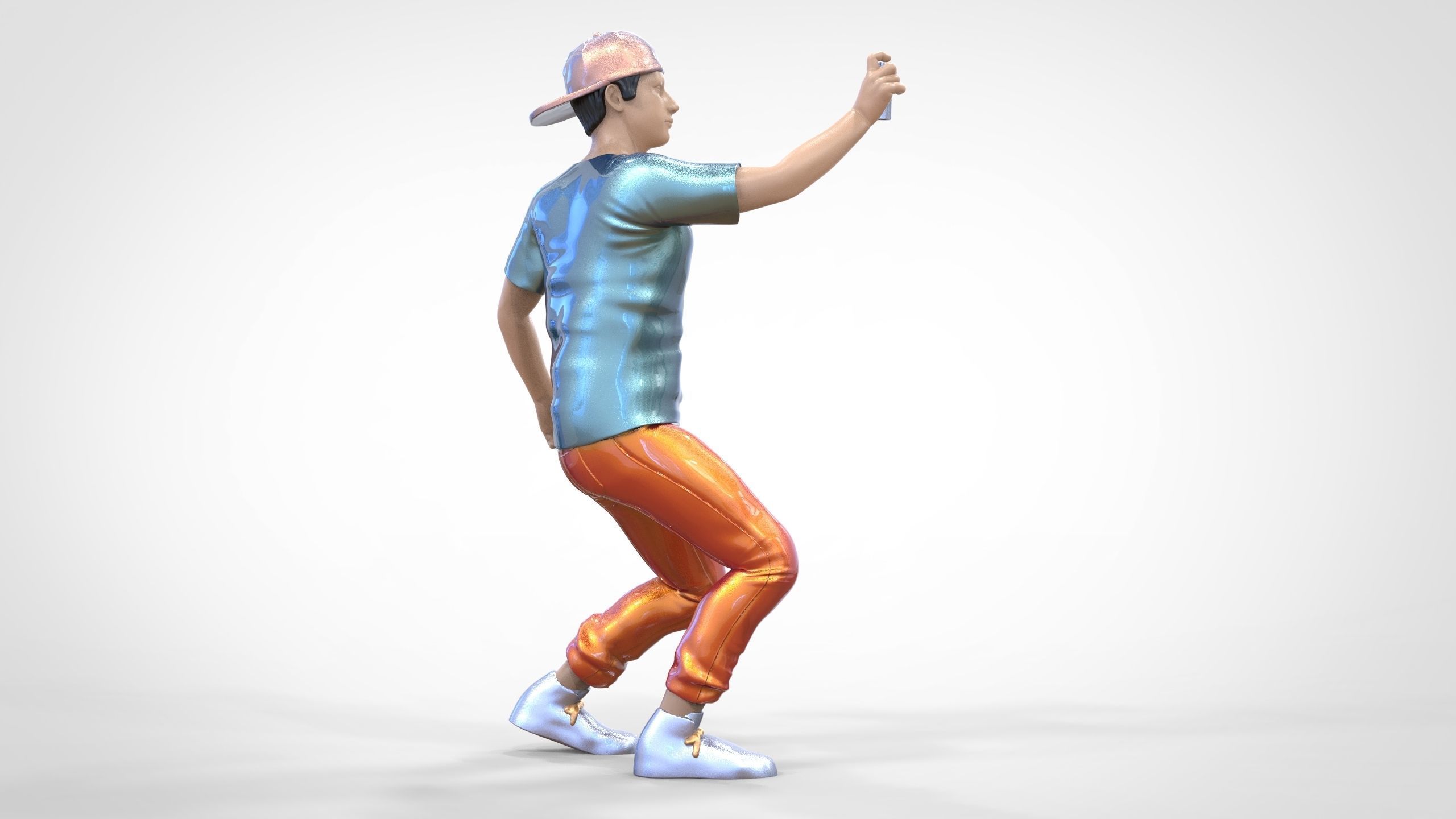 N3 Man spraying paint on the wall 1 64 Miniature 3D print model_3