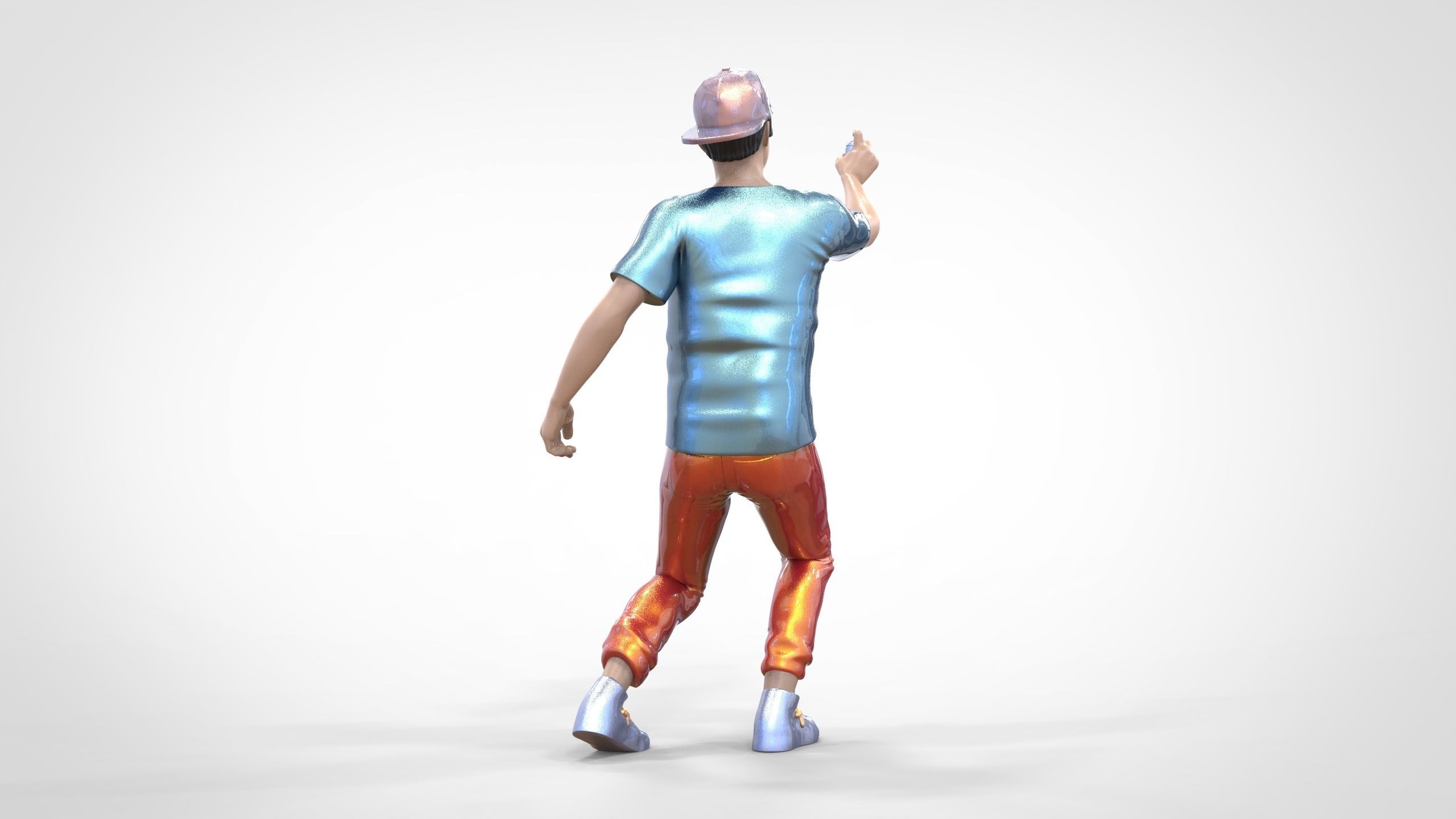 N3 Man spraying paint on the wall 1 64 Miniature 3D print model_7