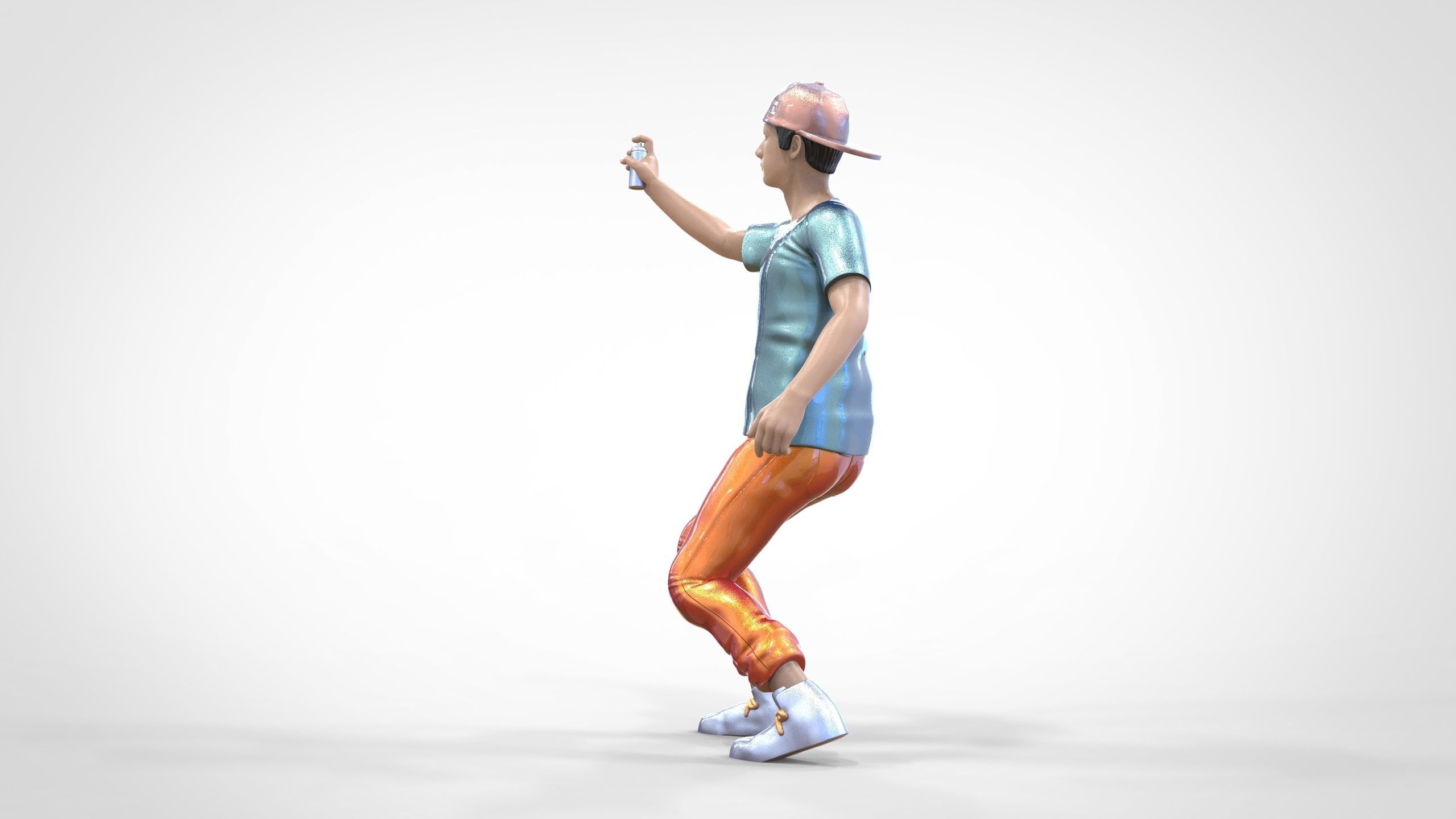 N3 Man spraying paint on the wall 1 64 Miniature 3D print model_11