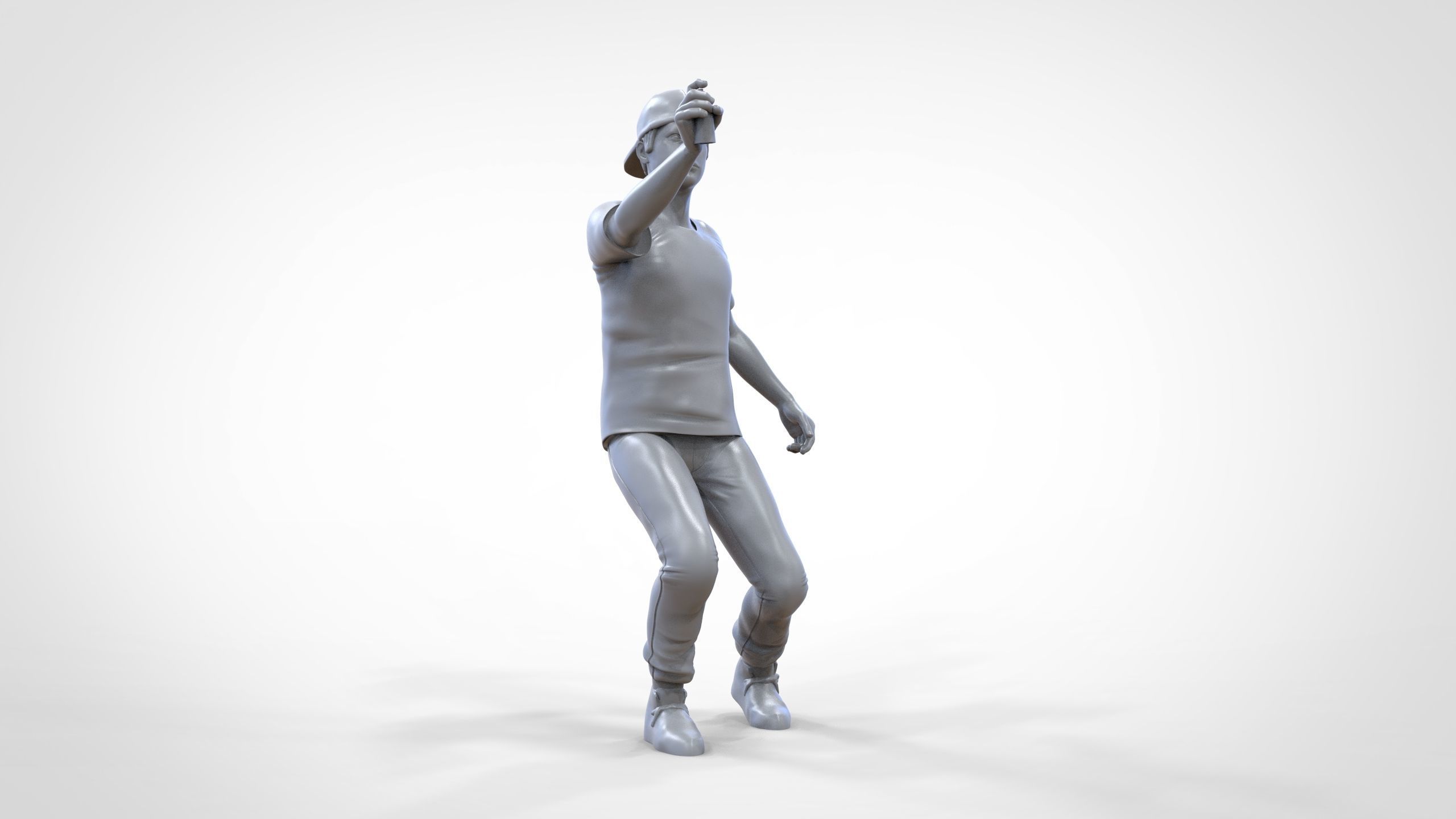 N3 Man spraying paint on the wall 1 64 Miniature 3D print model_30