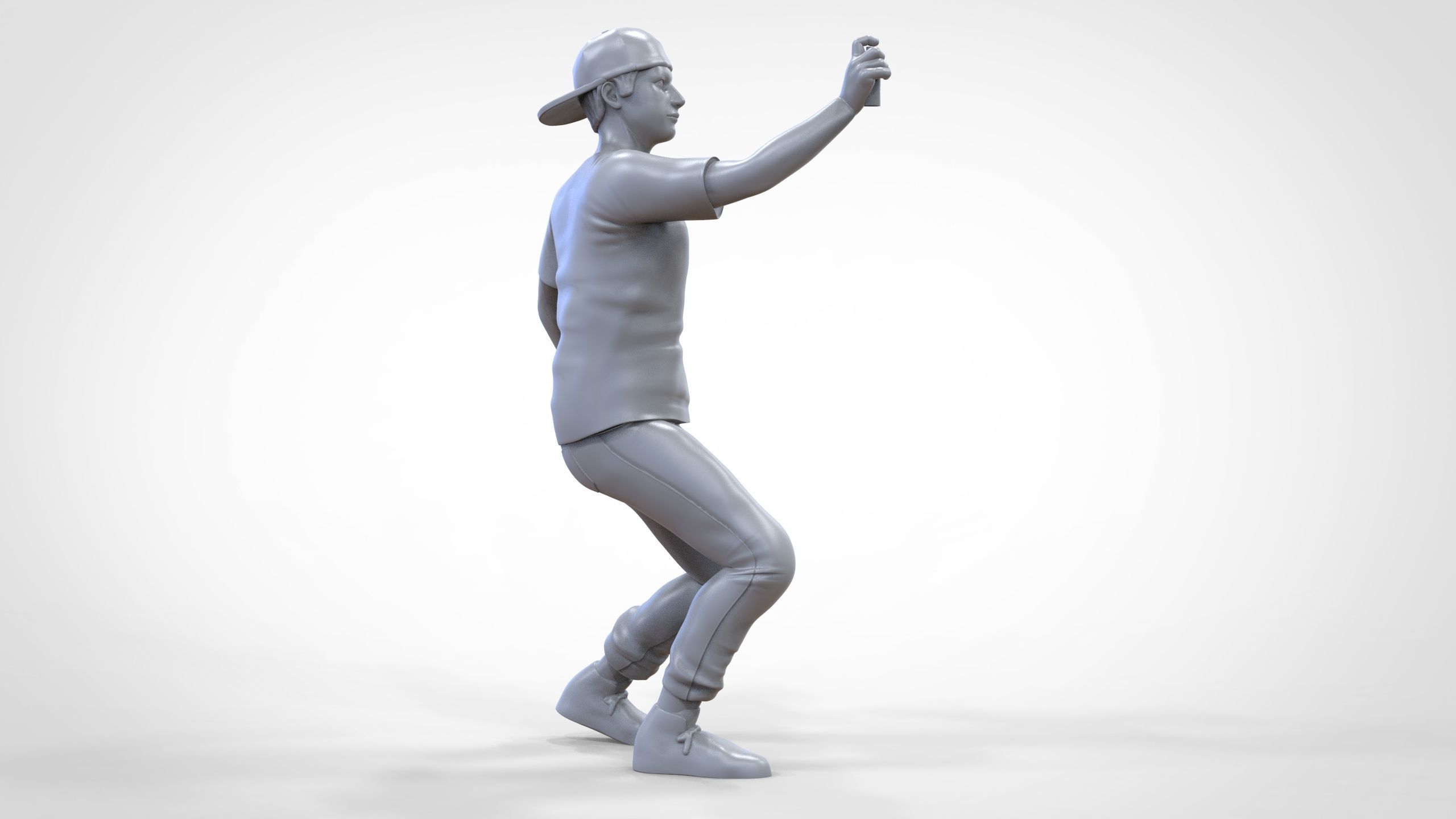 N3 Man spraying paint on the wall 1 64 Miniature 3D print model_22