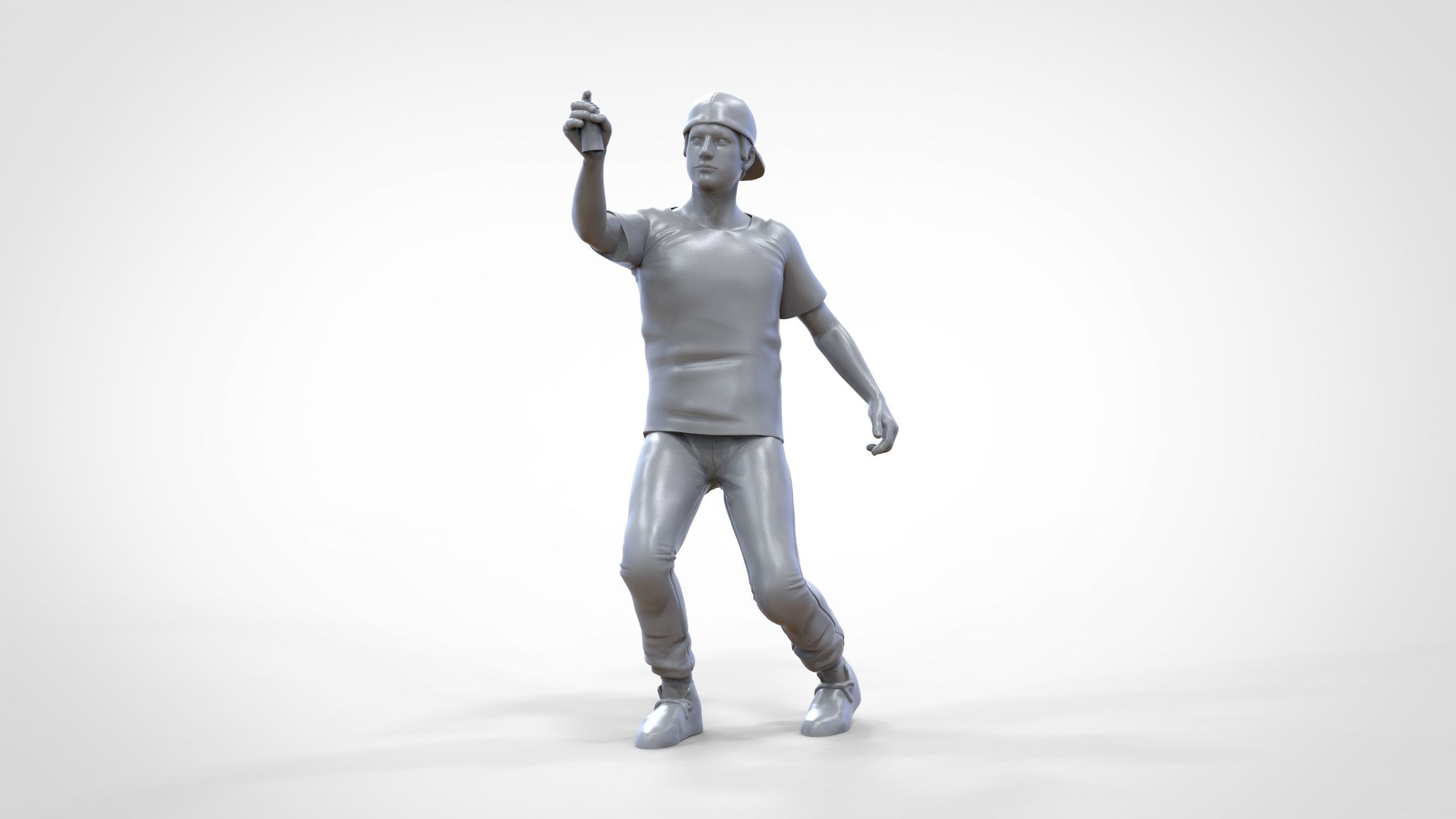 N3 Man spraying paint on the wall 1 64 Miniature 3D print model_29