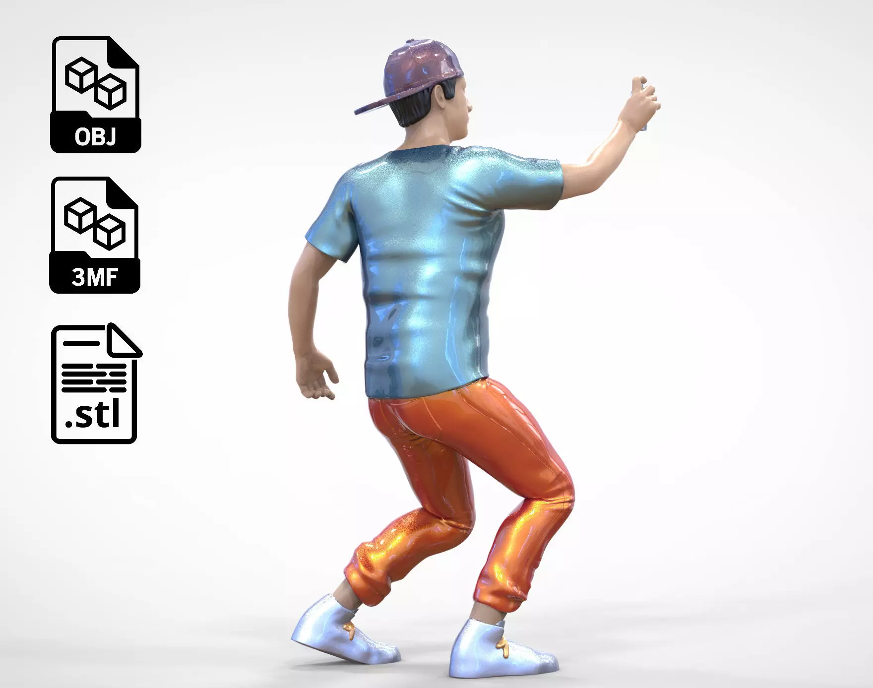 N3 Man spraying paint on the wall 1 64 Miniature 3D print model_0