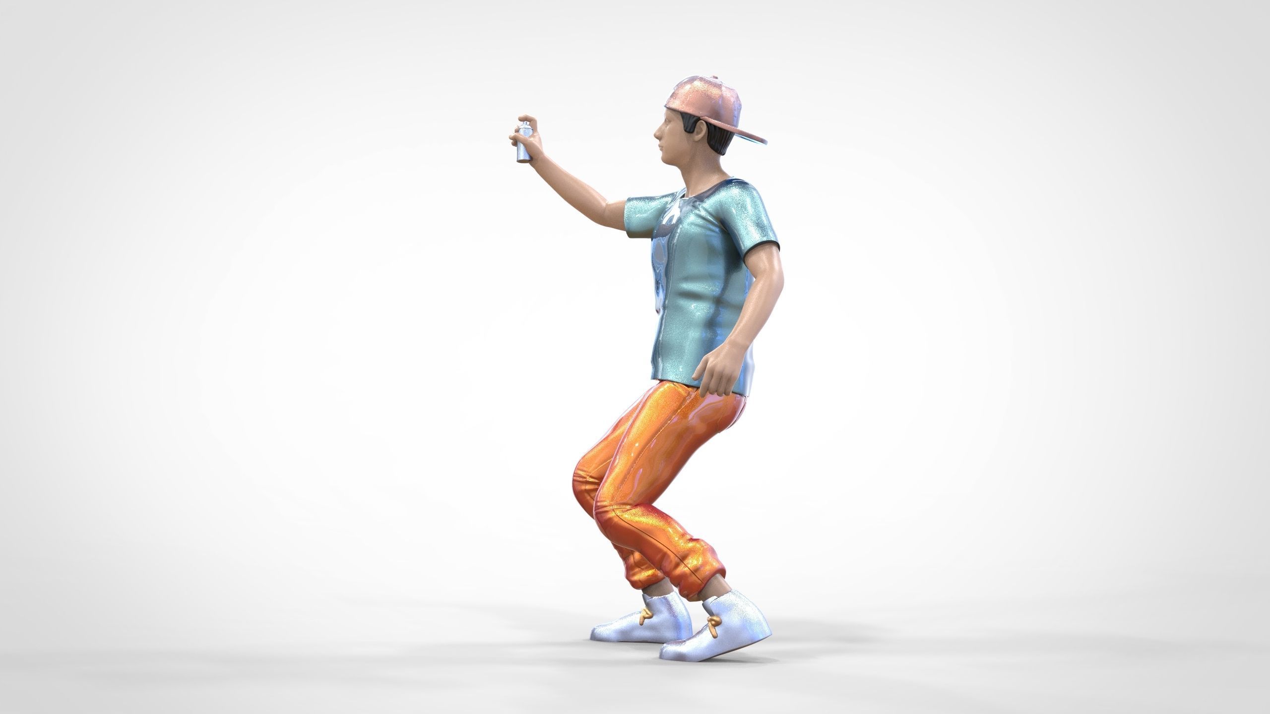 N3 Man spraying paint on the wall 1 64 Miniature 3D print model_12