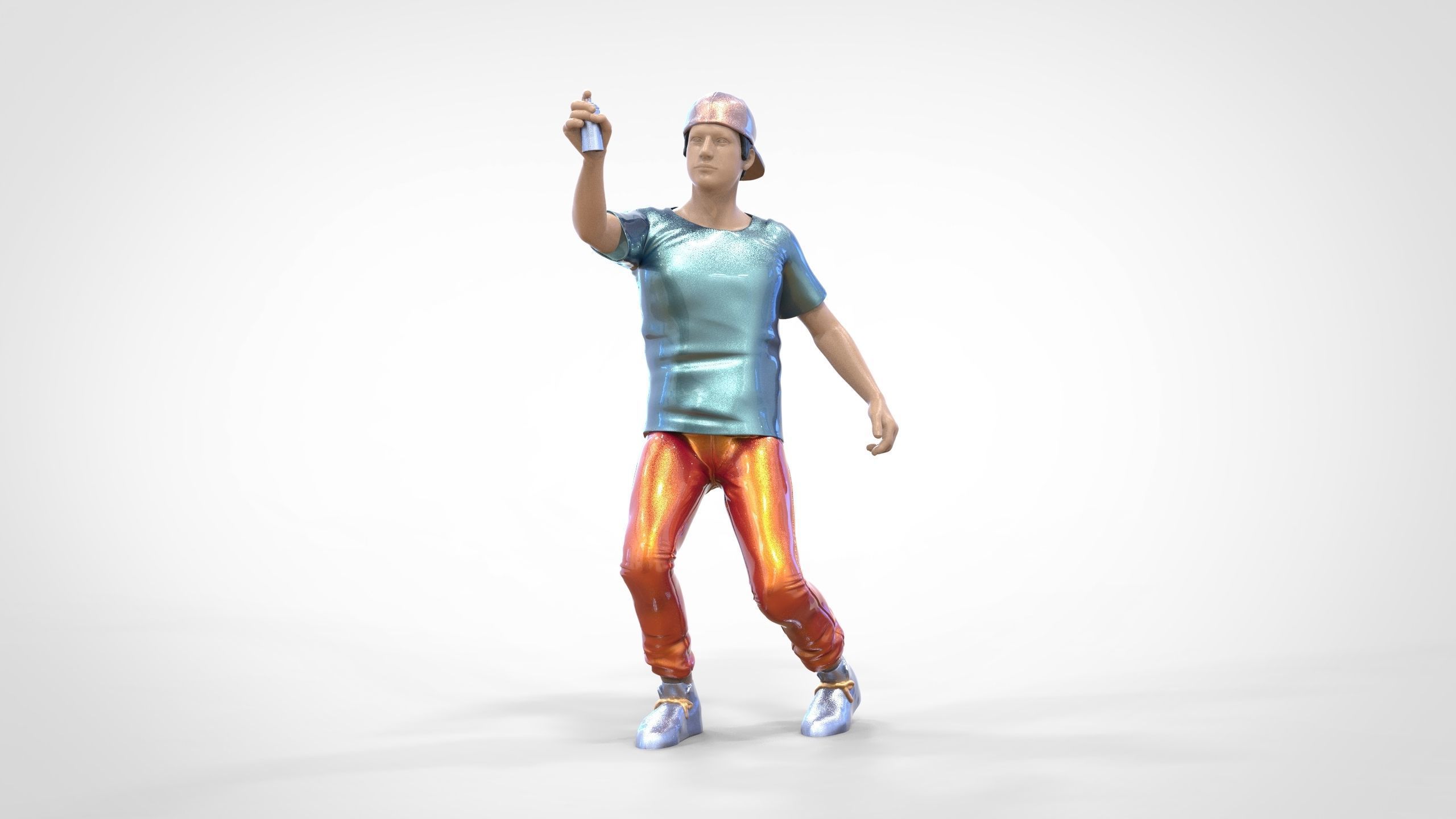 N3 Man spraying paint on the wall 1 64 Miniature 3D print model_17