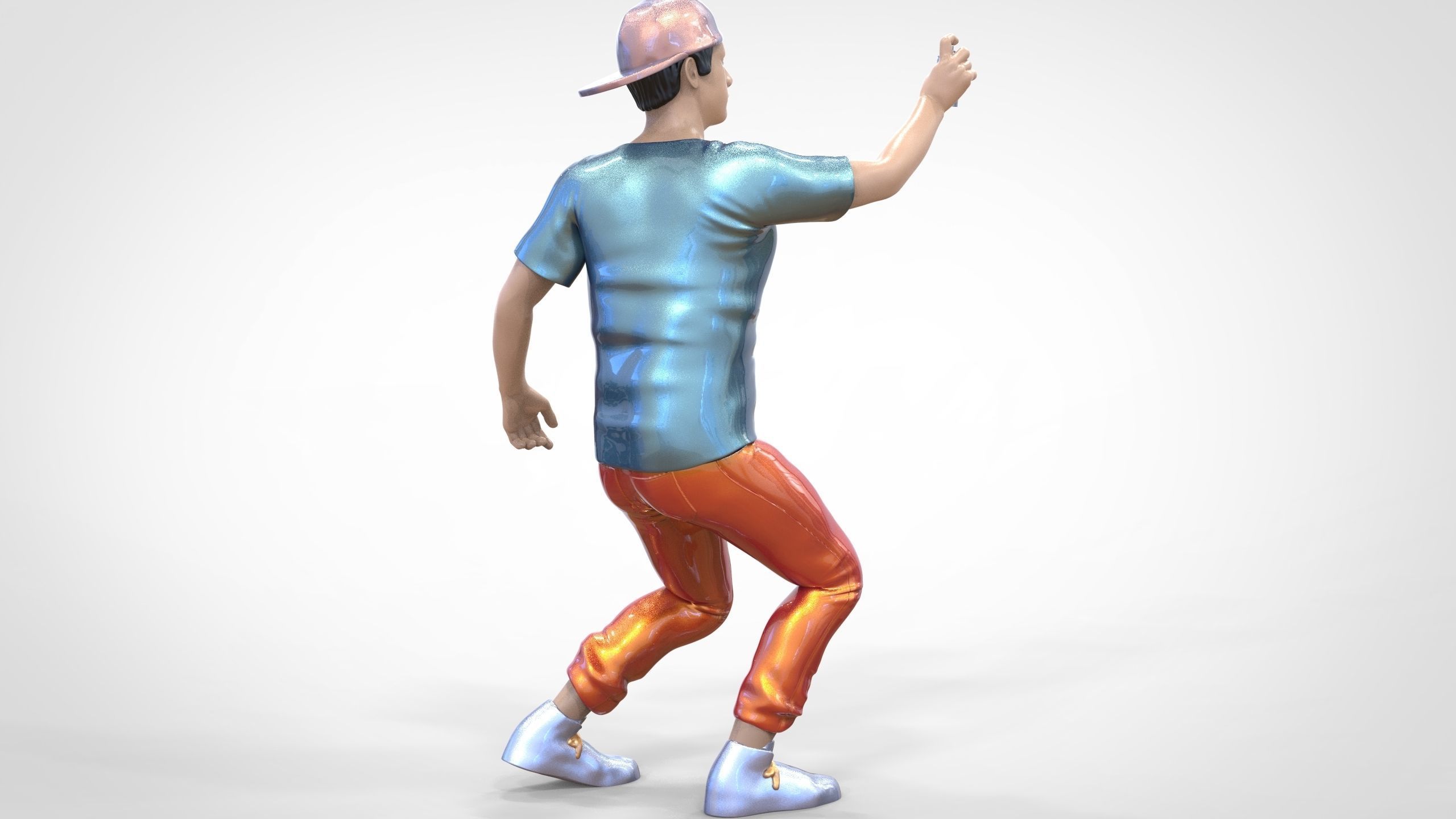 N3 Man spraying paint on the wall 1 64 Miniature 3D print model_5