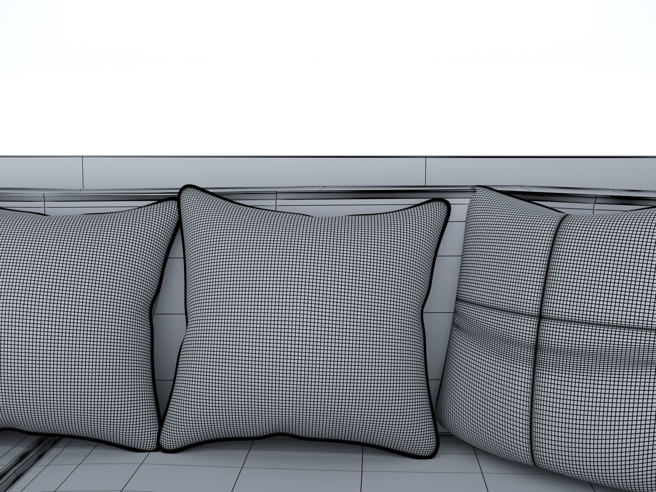 3D Brass And Red Modern Sofa 3D model_7