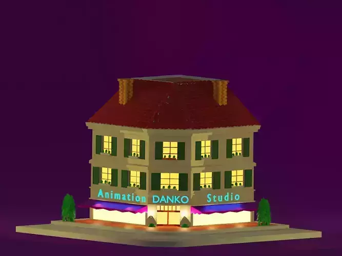 Restourant building with neon lights