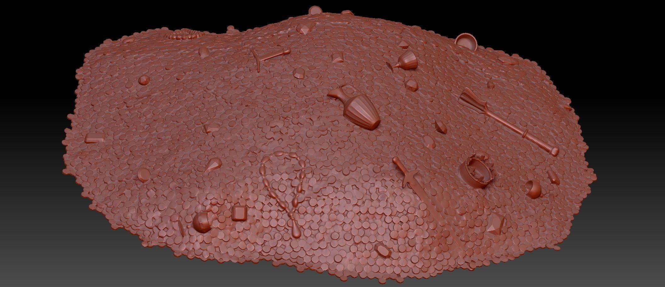 Pile of gold Low-poly 3D model_10