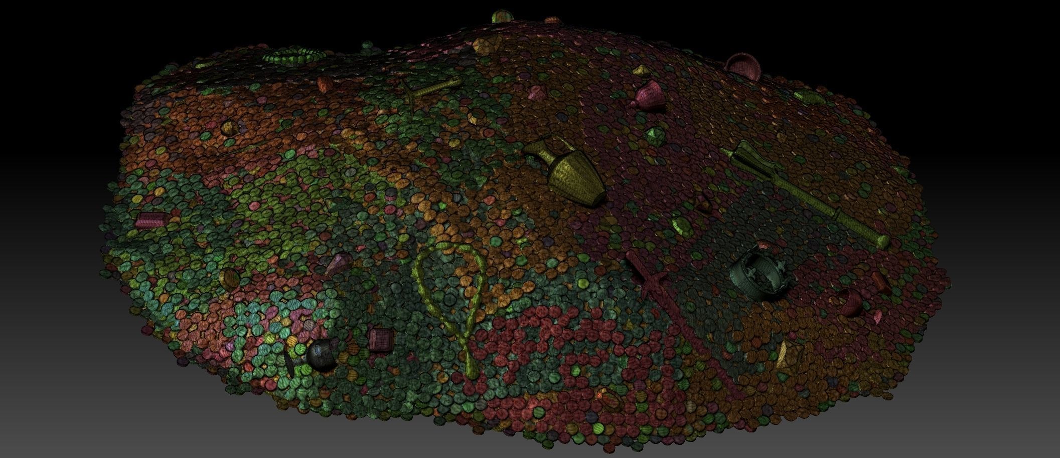 Pile of gold Low-poly 3D model_12