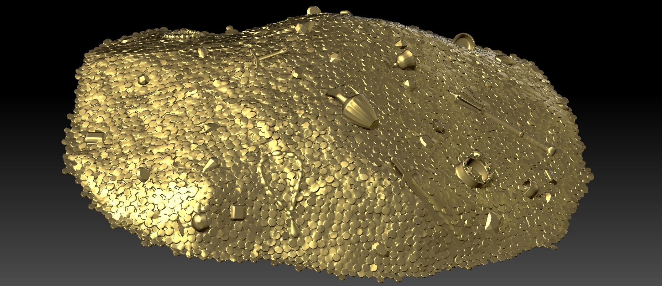 Pile of gold Low-poly 3D model_11