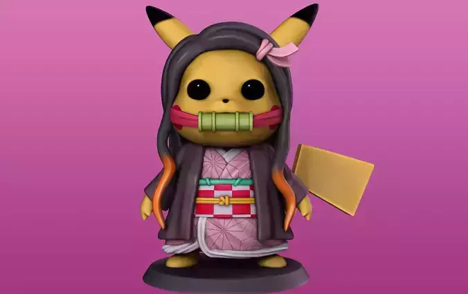 Pikachu cosplay Nezuko 3D print model
