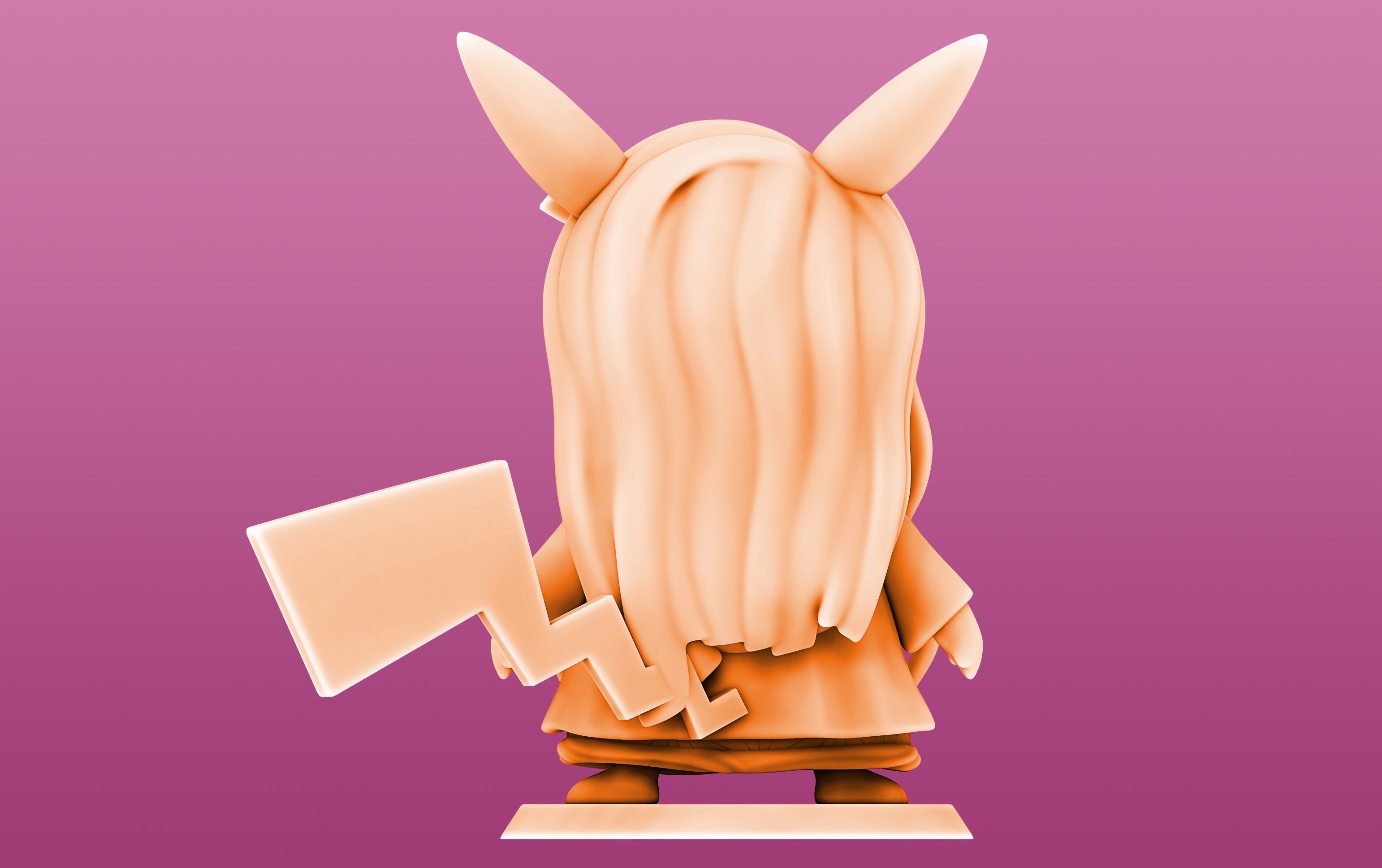 Pikachu cosplay Nezuko 3D print model_4