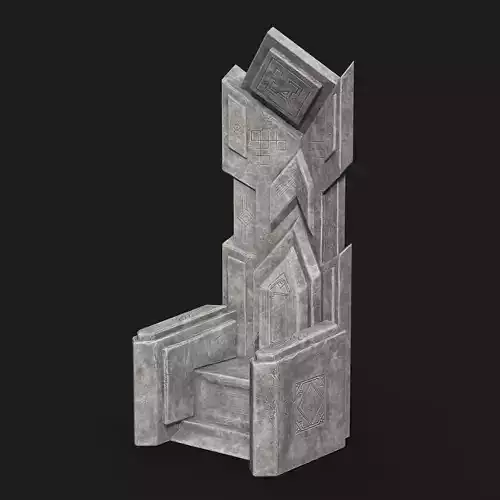 Dwarf Stone Throne Low-poly 3D model