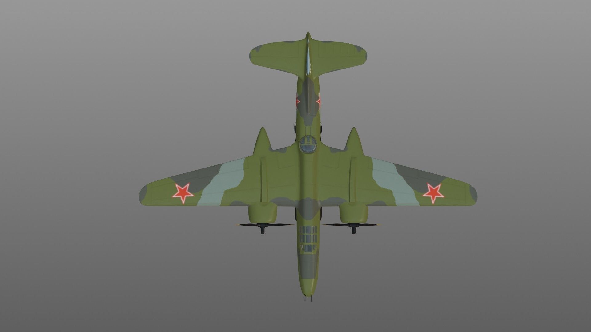 Simple A-20 Boston Douglas DB-7 Havoc bomber in the Soviet army 3D model_7