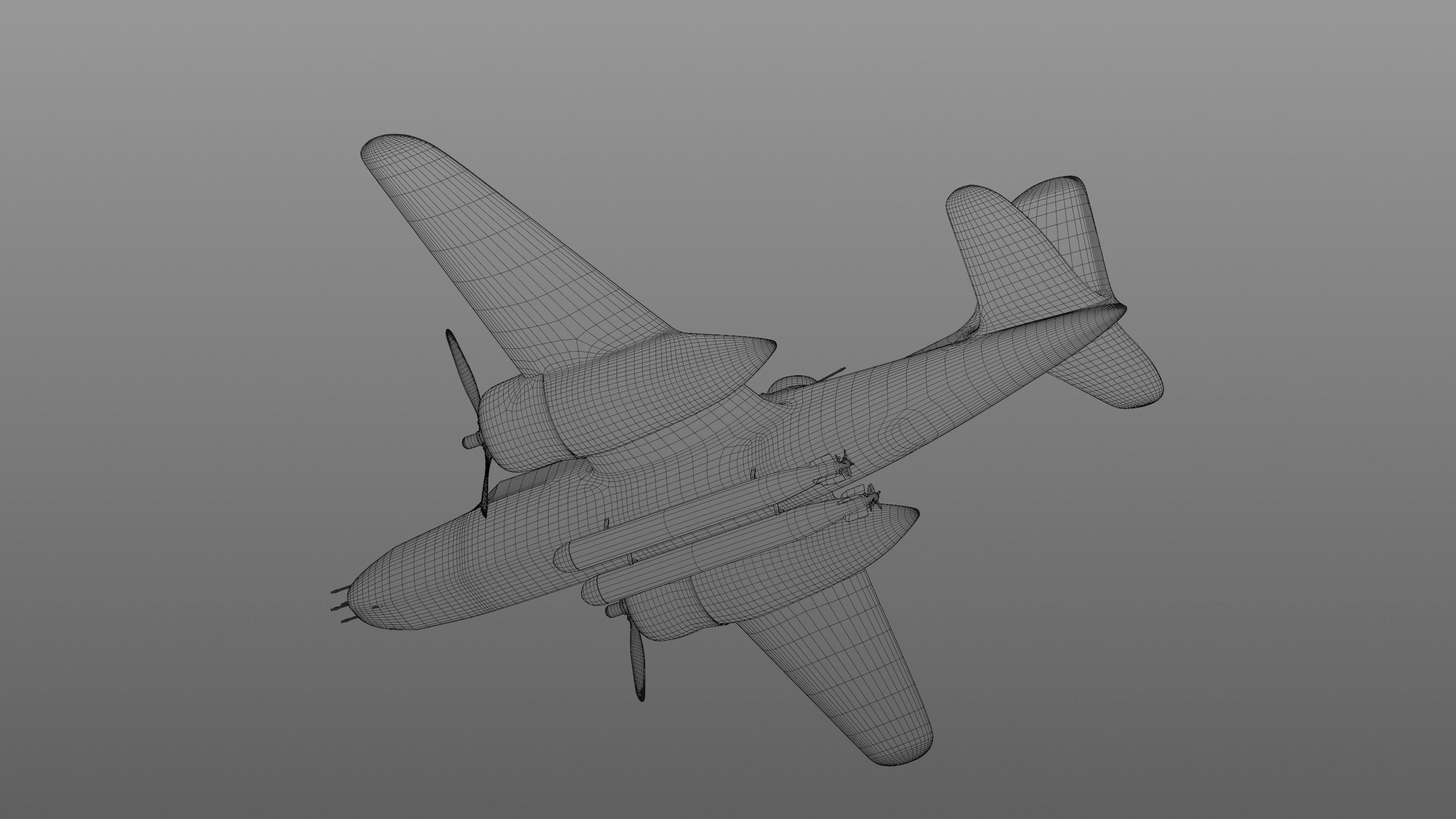 Simple A-20 Boston Douglas DB-7 Havoc bomber in the Soviet army 3D model_8