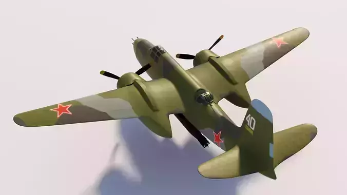 Simple A-20 Boston Douglas DB-7 Havoc bomber in the Soviet army