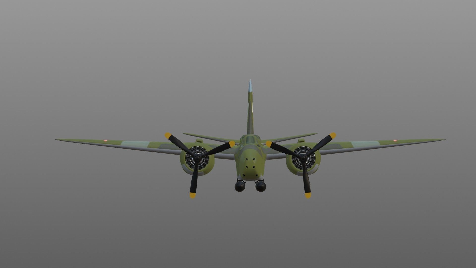 Simple A-20 Boston Douglas DB-7 Havoc bomber in the Soviet army 3D model_6